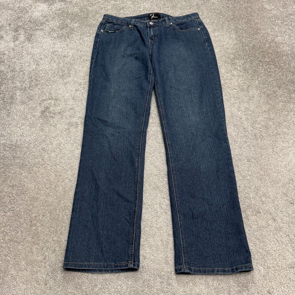 7 Flavour By Bubblegum USA Straight Leg Denim Jeans Womens 16 Dark Wash 34x32